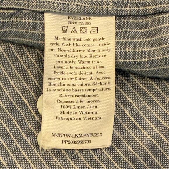 Everlane Linen Button Down Short Sleeve Shirt Size XL - Picture 6 of 6